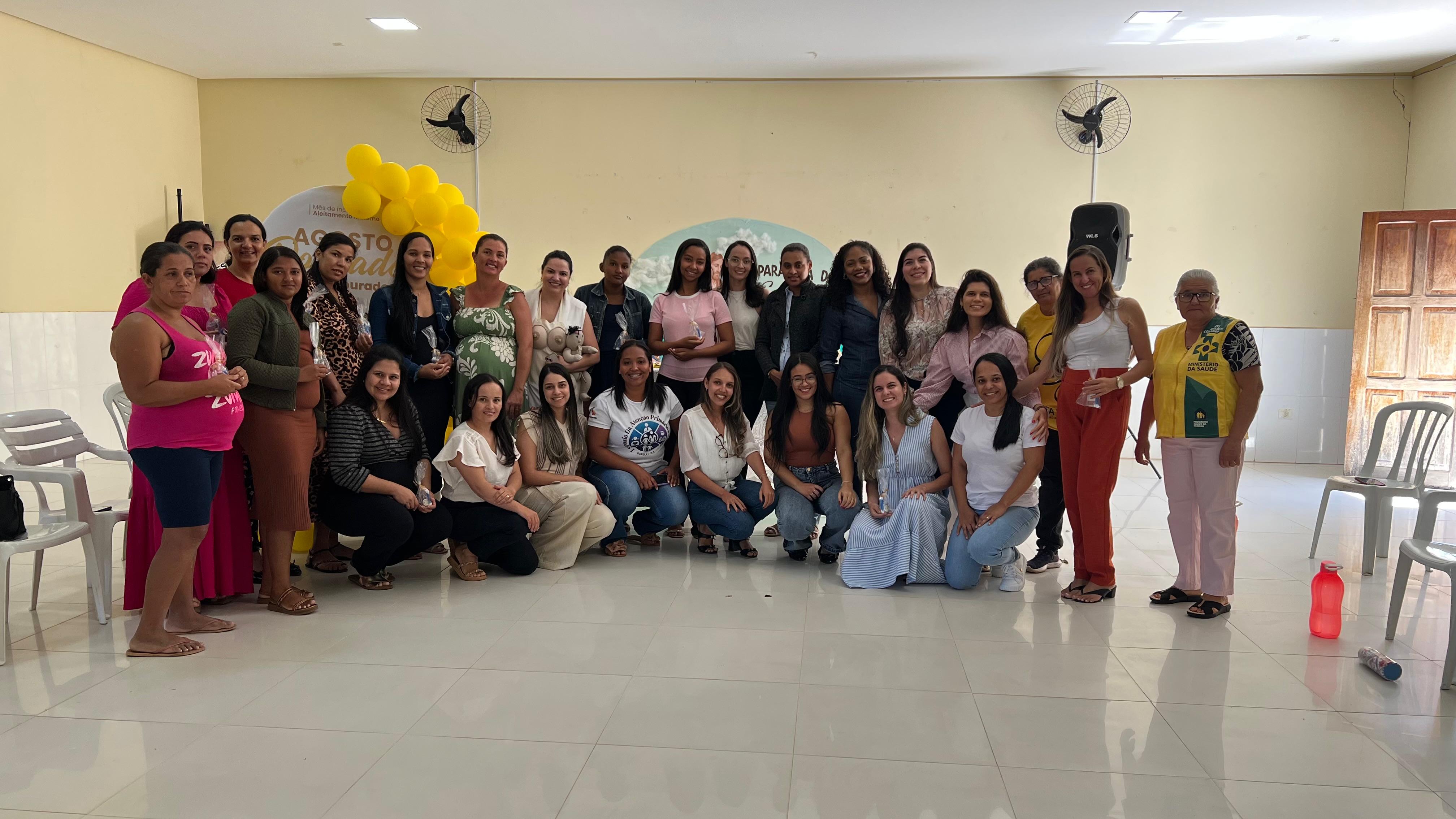 Gestantes participam de roda de conversa sobre aleitamento materno em Pindaí